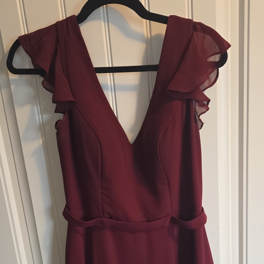 Azazie Burgundy Bridesmaid Dress.
